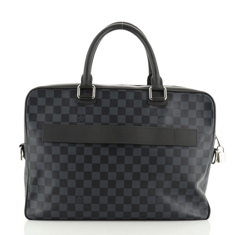 Black Louis Vuitton Porte-Documents Business Bag Damier Cobalt
