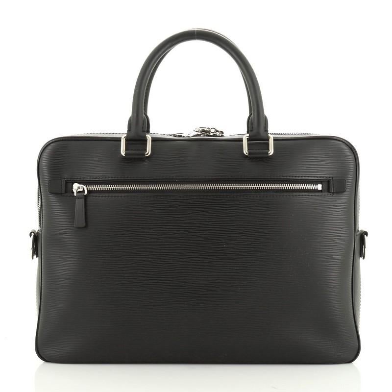 Black Louis Vuitton Porte-Documents Business Bag Epi Leather 