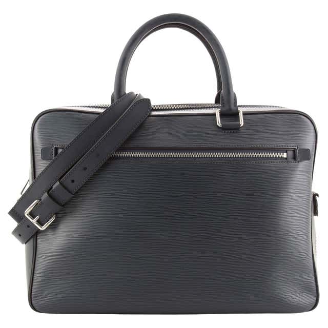 Louis Vuitton Black Taiga Leather Lozan Briefcase at 1stDibs