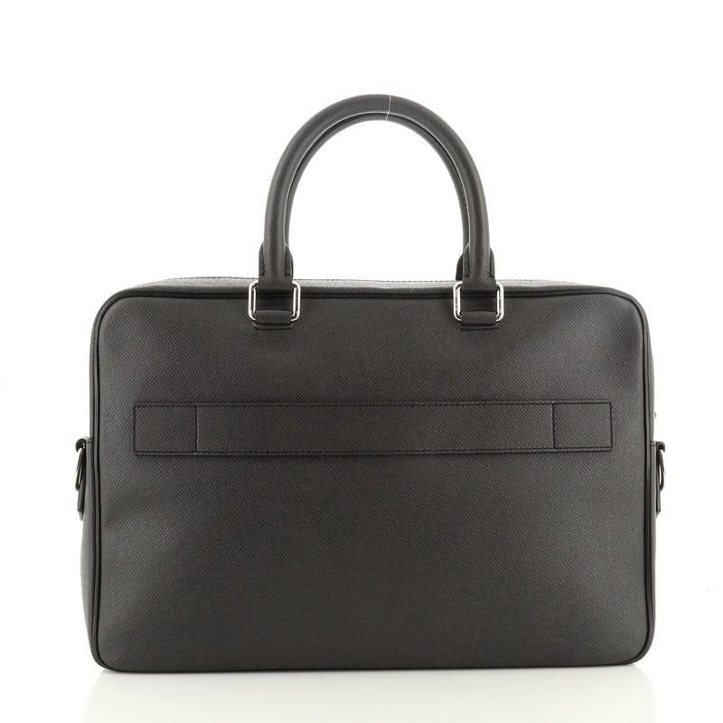 Black Louis Vuitton Porte-Documents Business Bag Taiga Leather