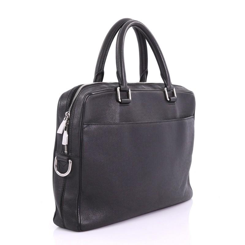 Black Louis Vuitton Porte-Documents Business Bag Taiga Leather PM,