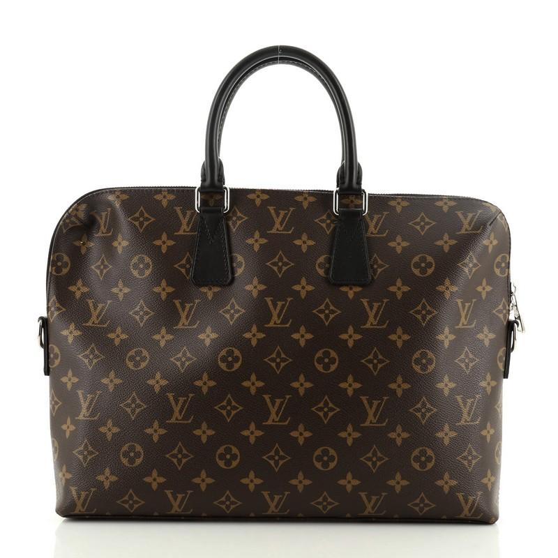 Black Louis Vuitton Porte-Documents Jour Bag Macassar Monogram Canvas