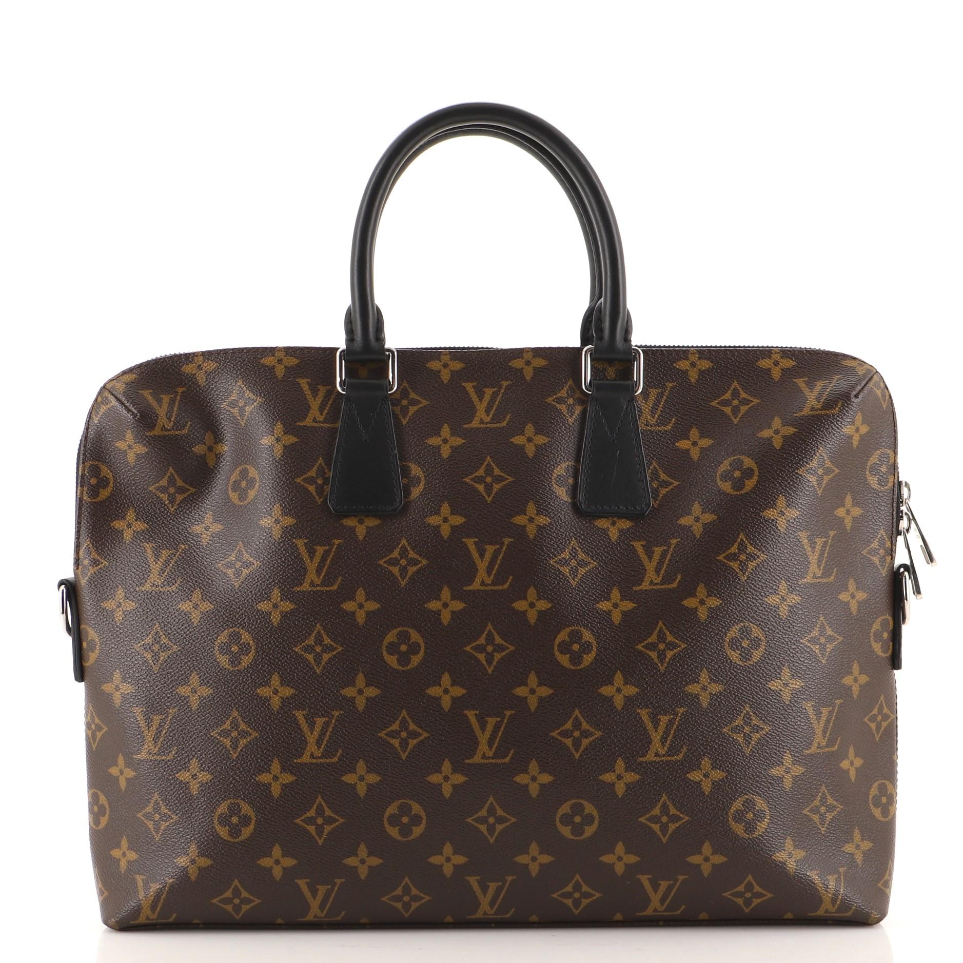 Black Louis Vuitton Porte-Documents Jour Bag Macassar Monogram Canvas