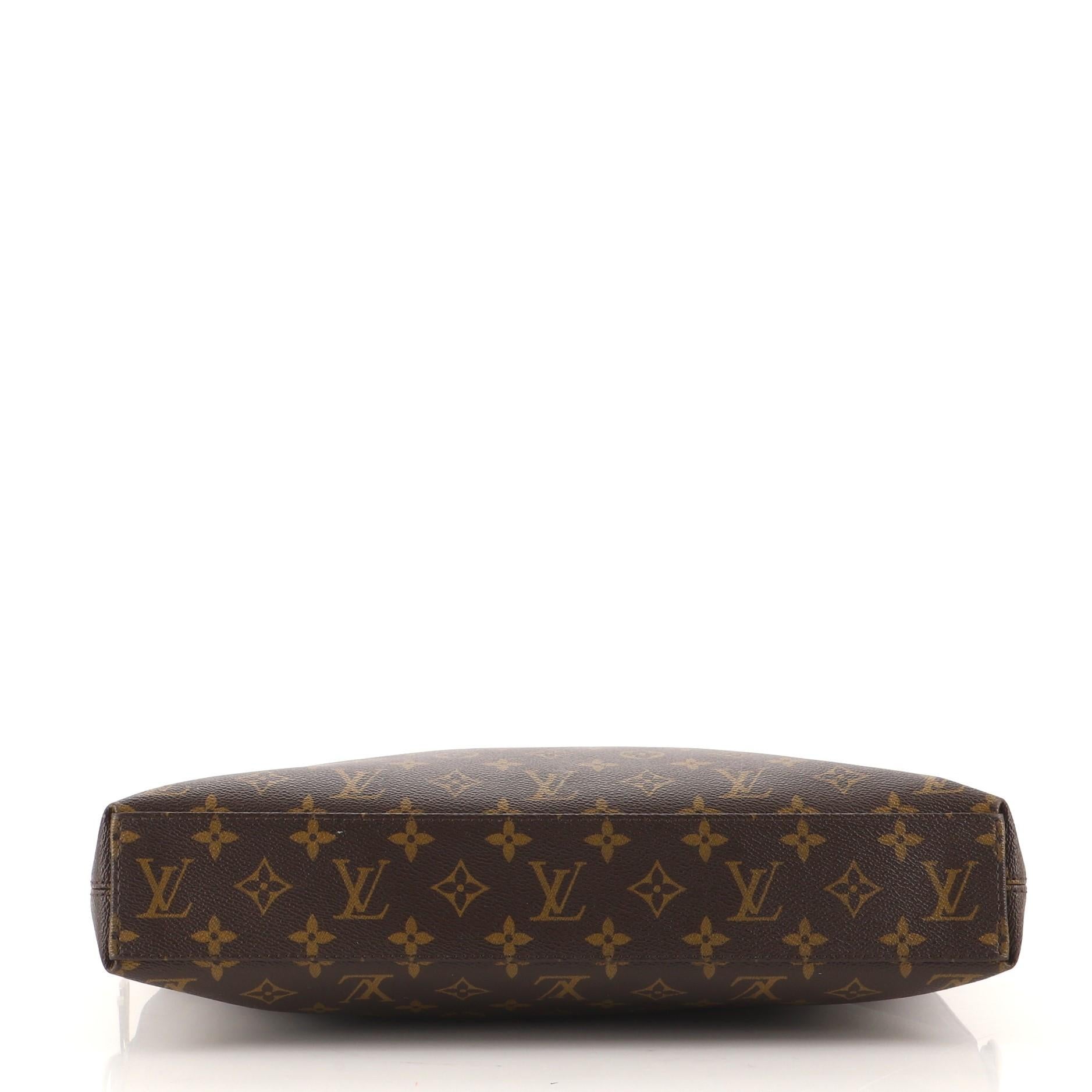 Louis Vuitton Porte-Documents Jour Bag Macassar Monogram Canvas In Good Condition In NY, NY