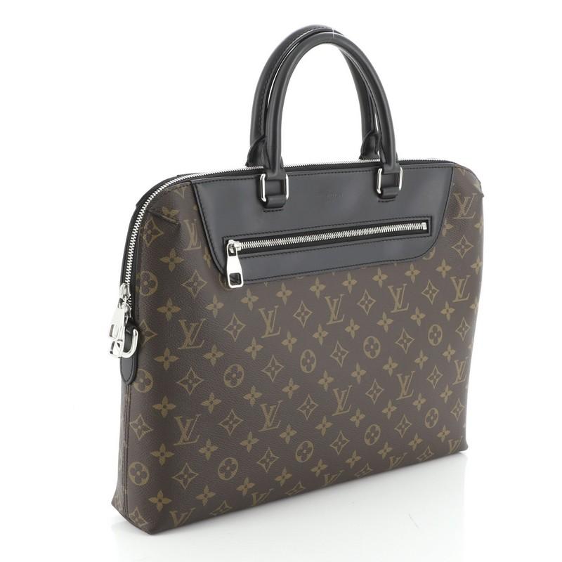 Black Louis Vuitton Porte-Documents Jour Bag NM Macassar Monogram Canvas