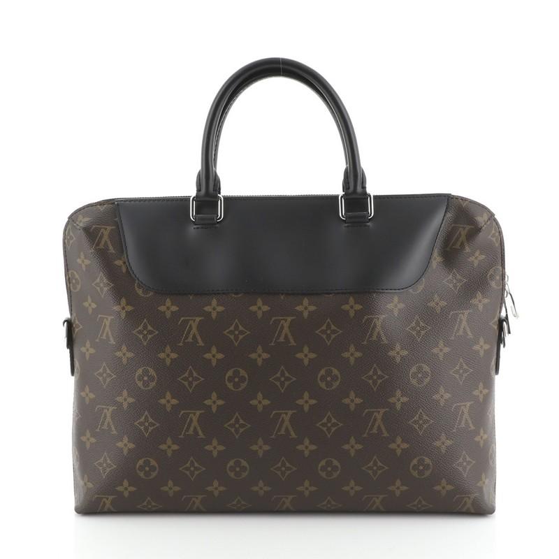 Louis Vuitton Porte-Documents Jour Bag NM Macassar Monogram Canvas In Good Condition In NY, NY