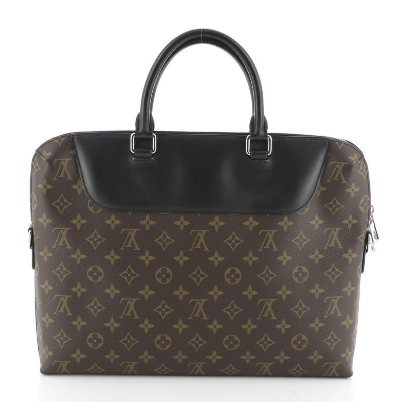 Louis Vuitton Porte-Documents Jour Bag NM Macassar Monogram Canvas In Good Condition In NY, NY