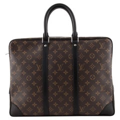 Louis Vuitton Porte-Documents Voyage Bag Macassar Monogram Canvas