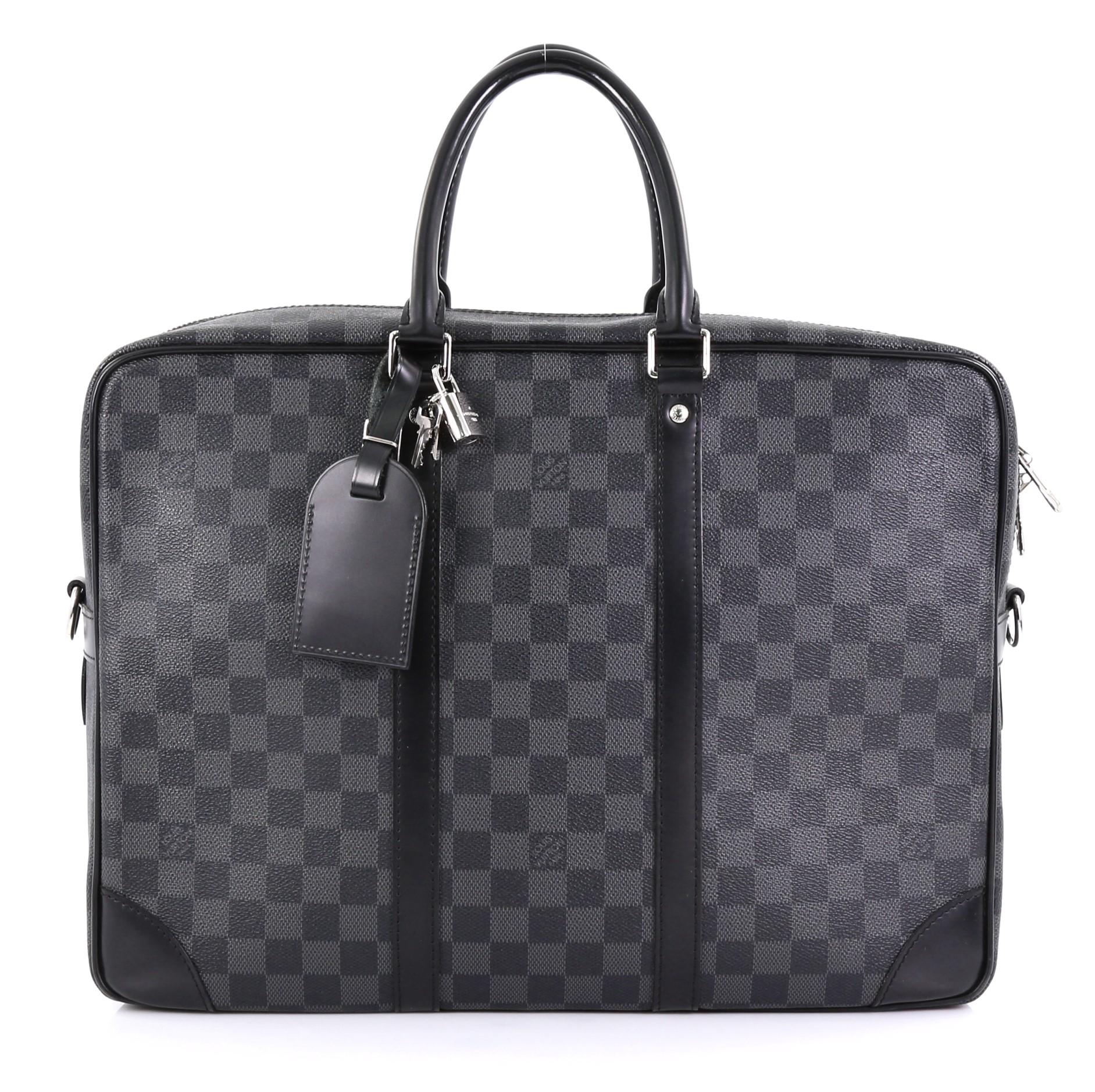 Louis Vuitton Porte-Documents Voyage Briefcase Damier Graphite GM In Good Condition In NY, NY
