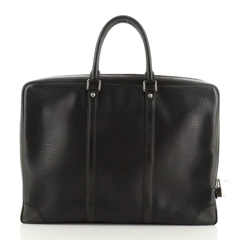 Black Louis Vuitton  Porte-Documents Voyage Briefcase Epi Leather