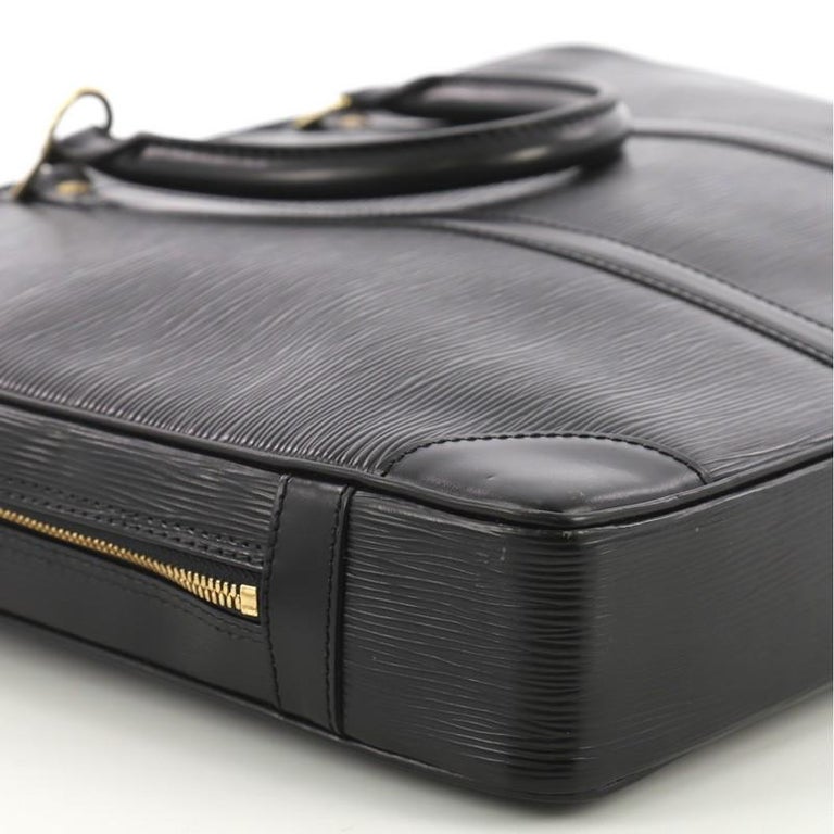 Louis Vuitton Black Epi Leather Porte Documents Business Briefcase at  1stDibs