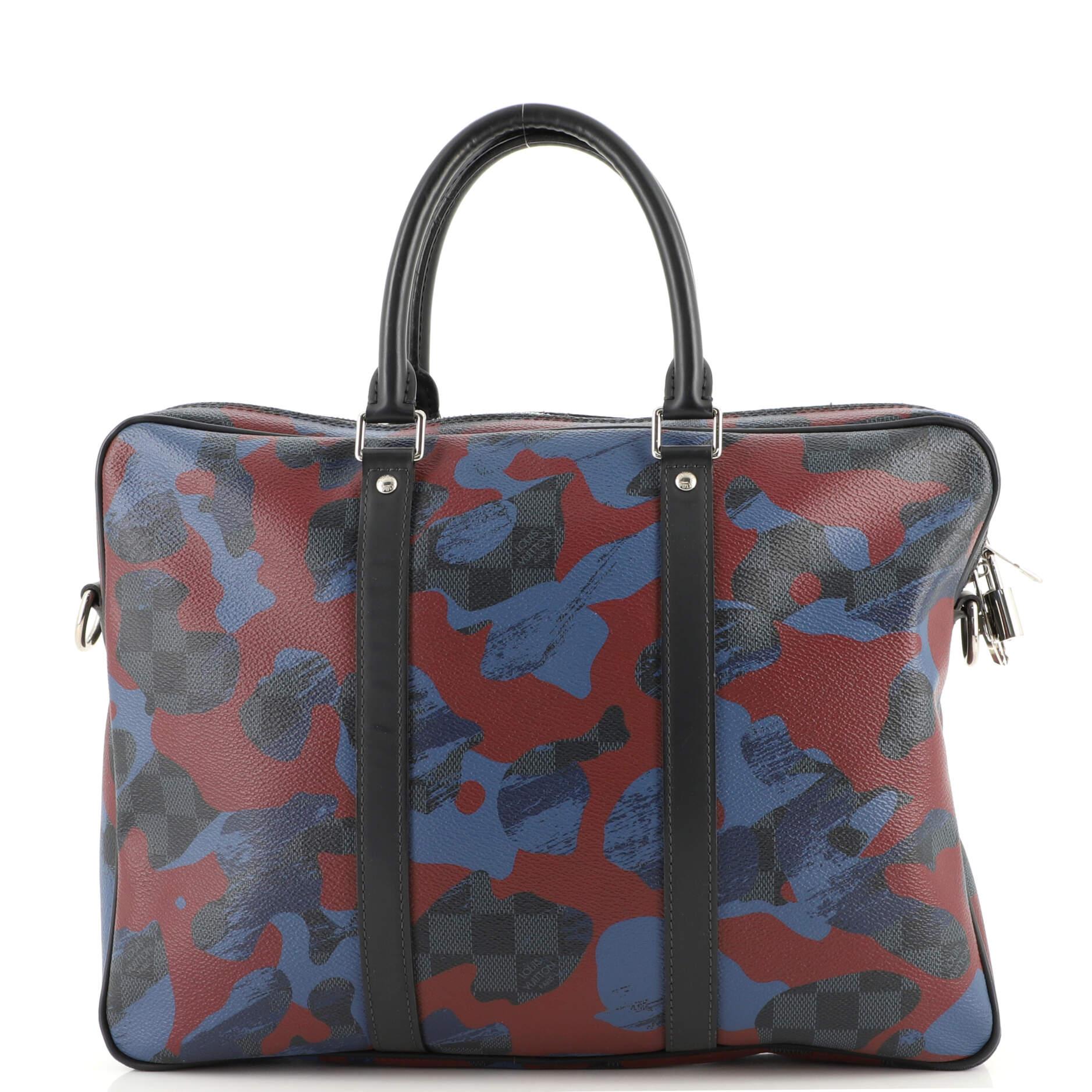 Louis Vuitton Porte-Documents Voyage Briefcase Limited Edition Camouflage Damier In Good Condition In NY, NY