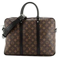Louis Vuitton Porte-Documents Voyage Briefcase Macassar Monogram Canvas