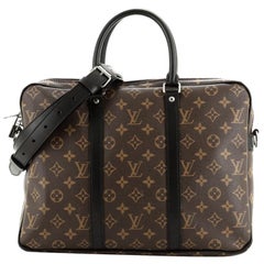 Louis Vuitton Porte-Documents Voyage Briefcase Macassar Monogram Canvas 