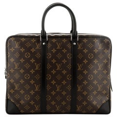 Louis Vuitton Porte-Documents Voyage Briefcase Macassar Monogram Canvas GM