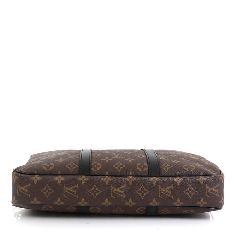 Louis Vuitton Porte-Documents Voyage Briefcase Macassar Monogram Canvas PM In Good Condition In NY, NY