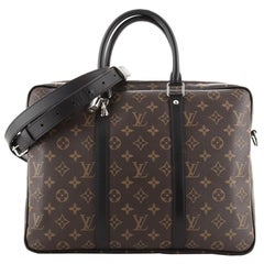 Louis Vuitton Porte-Documents Voyage Briefcase Macassar Monogram Canvas PM