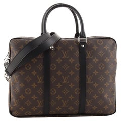 Louis Vuitton Porte-Documents Voyage Briefcase Macassar Monogram Canvas PM