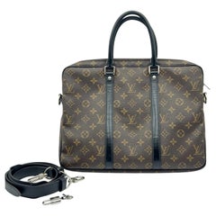 Louis Vuitton Porte Documents Voyage PM Monogram Macassar Canvas Briefcase