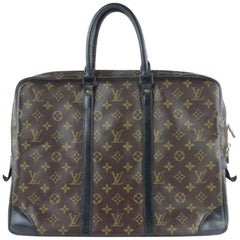 Louis Vuitton Porte-Documents Voyage Porte 17lz1217 Brown Coated Canvas Satchel