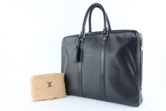 Louis Vuitton Porte-Documents Voyage Porte Noir 15lz0914 Black Leather LaptopBag