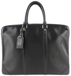 Louis Vuitton Porte-Documents Voyage Porte Noir 15lz0914 Black Leather LaptopBag