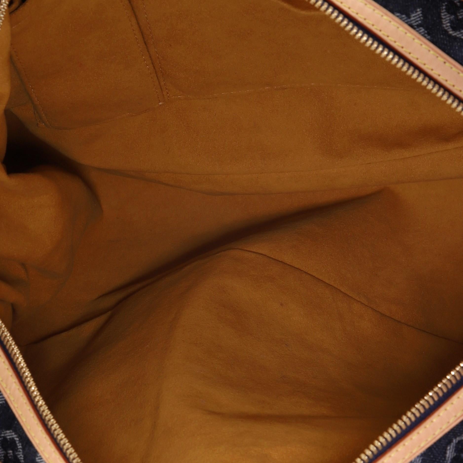 Women's or Men's Louis Vuitton Porte Epaule Raye Handbag Striped Monogram Denim GM