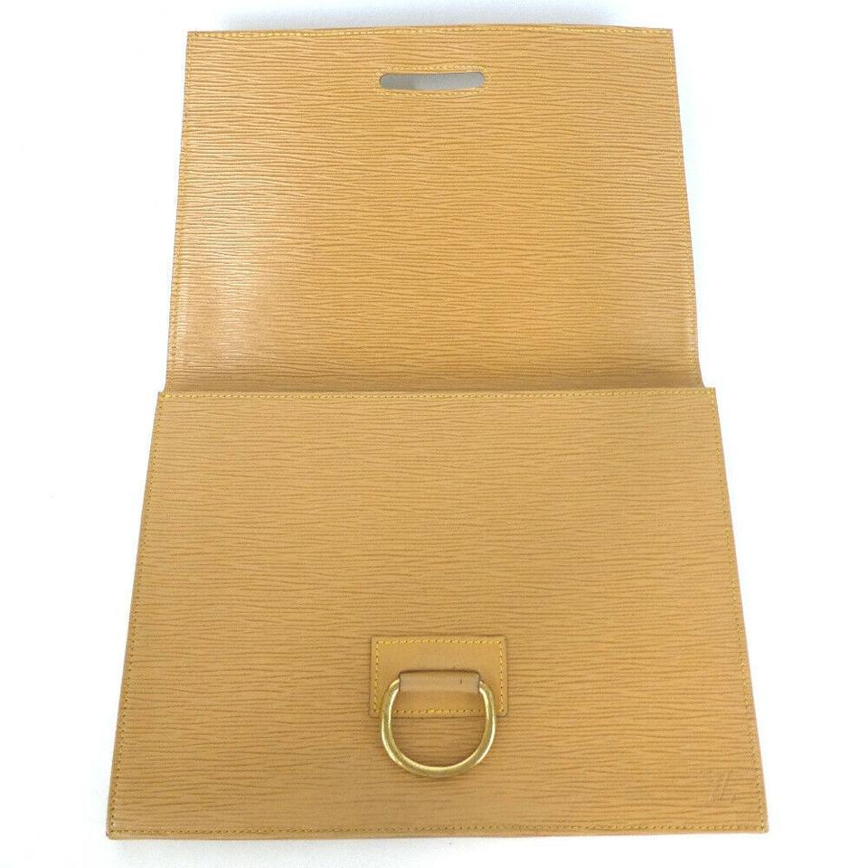 Orange Louis Vuitton Porte Lena Fold Over Beige Epi 872662 Light Brown Leather Clutch For Sale