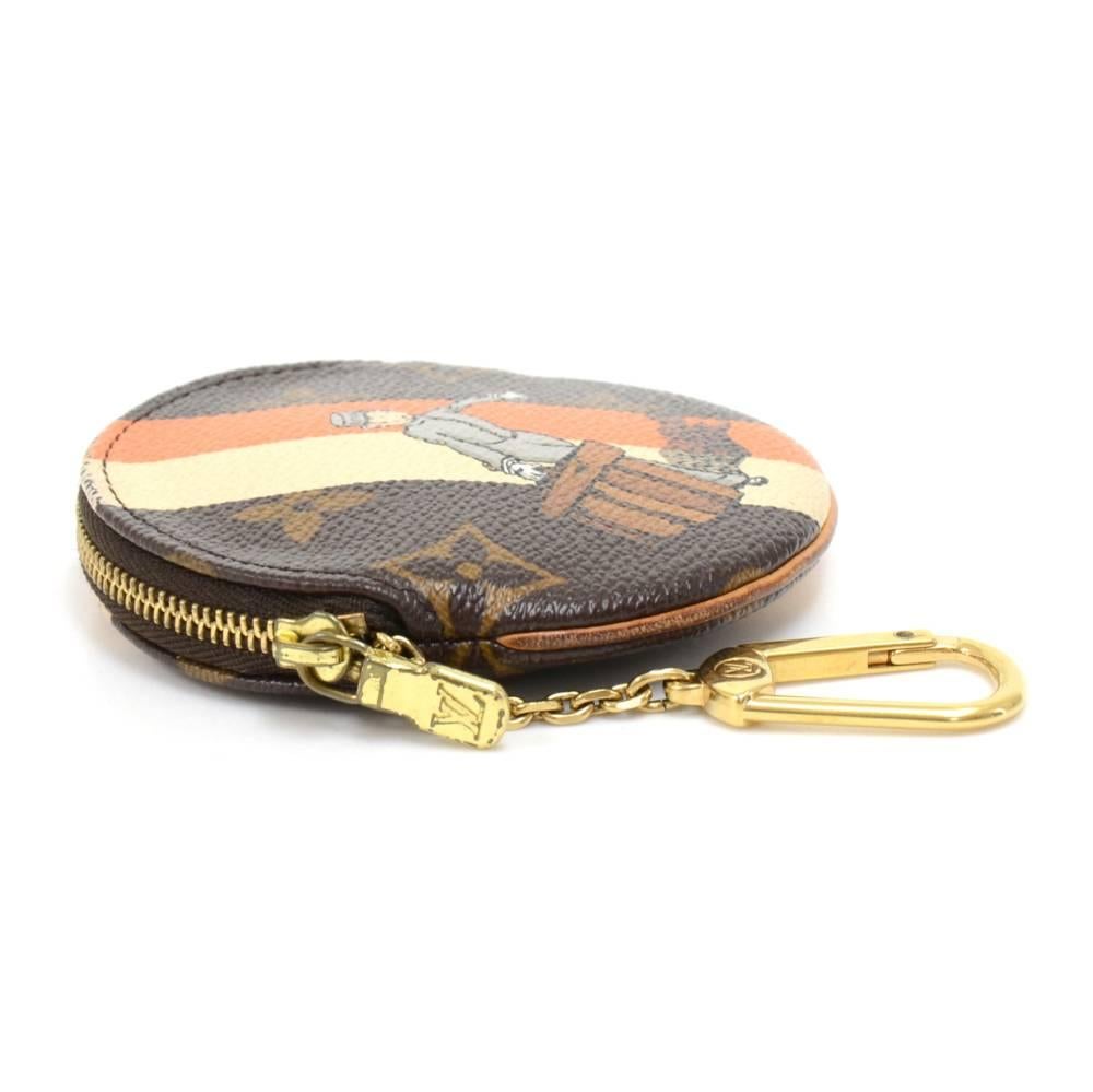 Brown Louis Vuitton Porte Monnaie Monogram Groom Ltd Ed Canvas Round Coin Case  For Sale