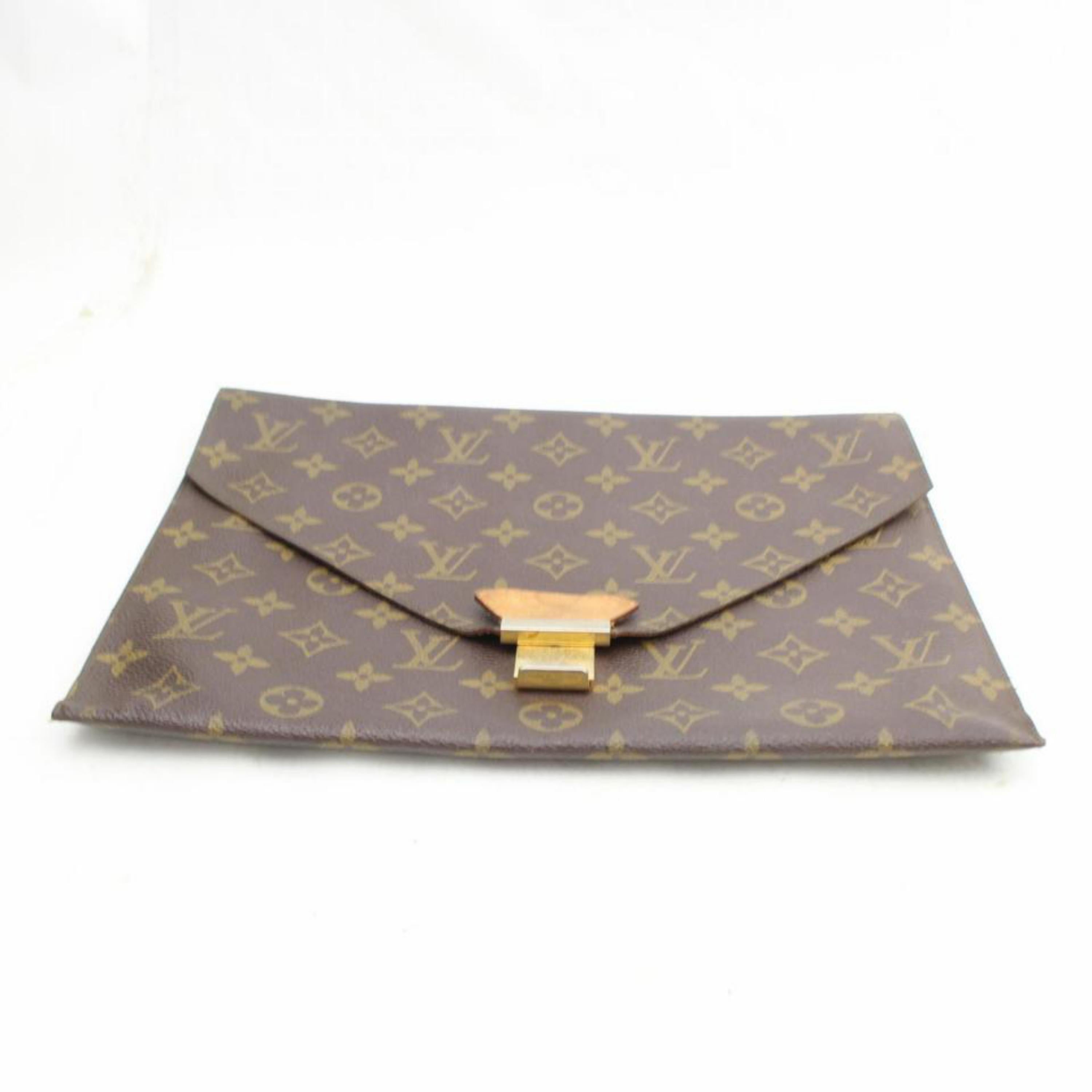 Louis Vuitton Porte Monogram Envelope 869670 Brown Coated Canvas Clutch 6