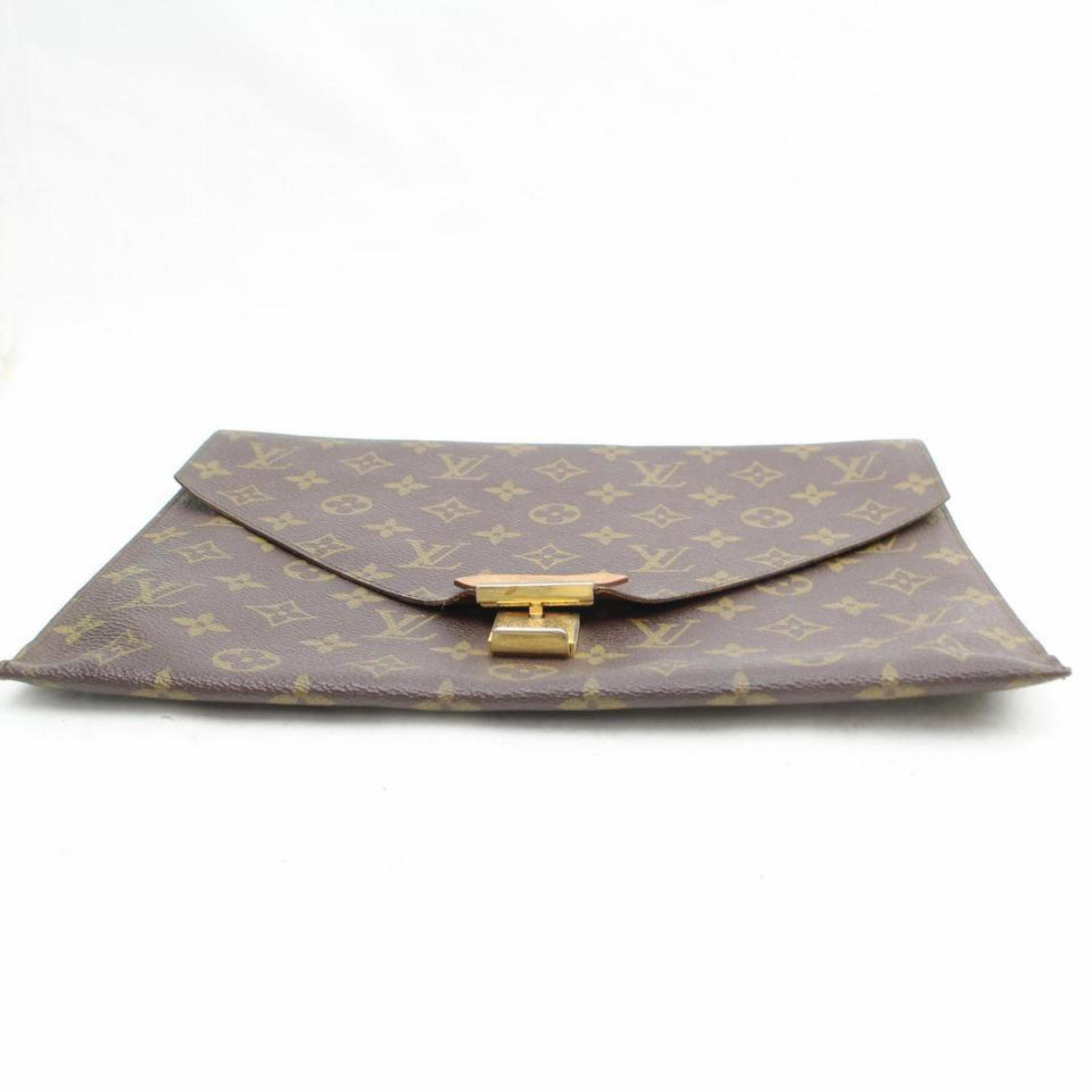 Louis Vuitton Porte Monogram Envelope 869670 Brown Coated Canvas Clutch 2