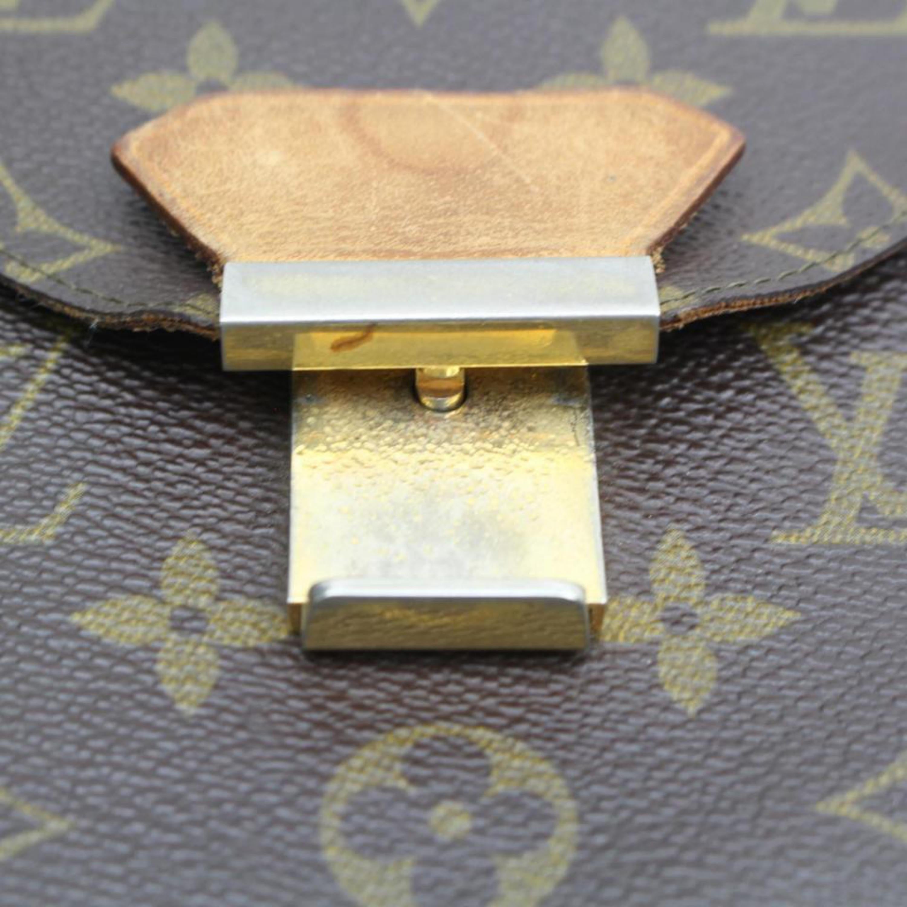 Louis Vuitton Porte Monogram Envelope 869670 Brown Coated Canvas Clutch 3