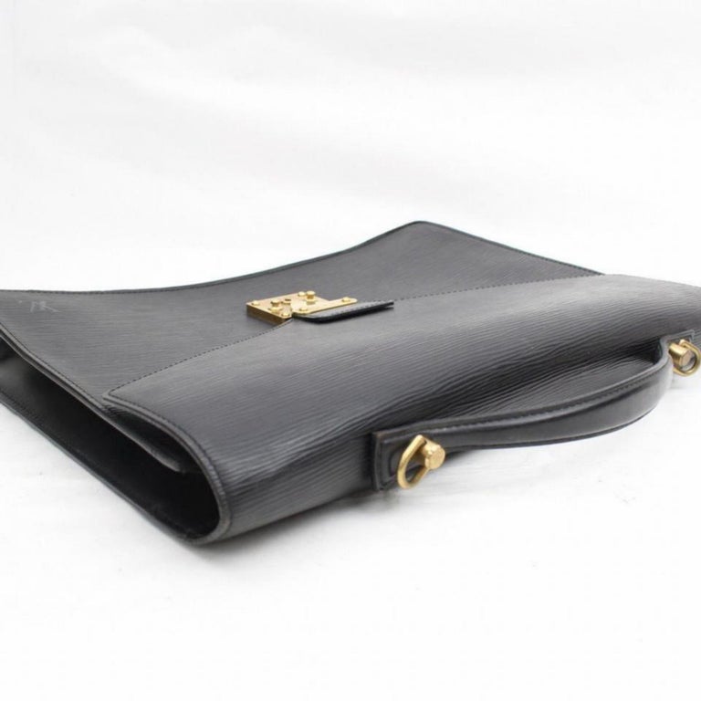 Louis Vuitton Porte Noir Documents Bandouliere 868459 Black Leather ...