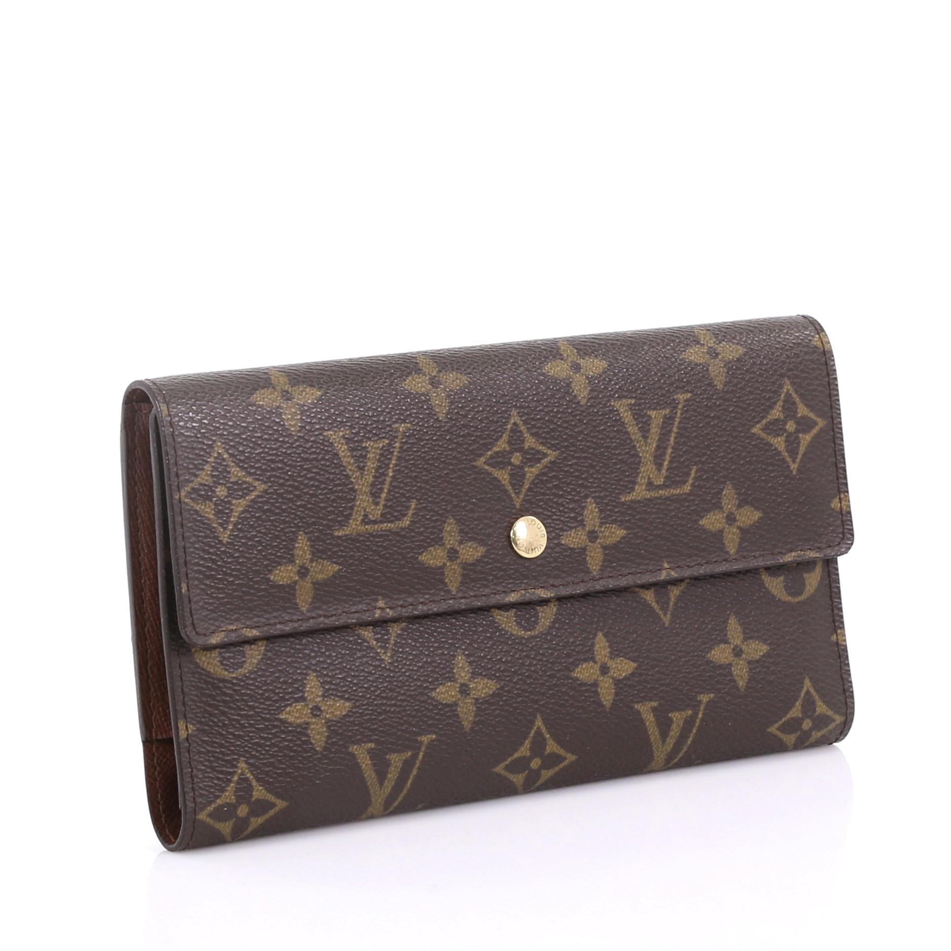 Black  Louis Vuitton Porte Tresor International Wallet Monogram Canvas