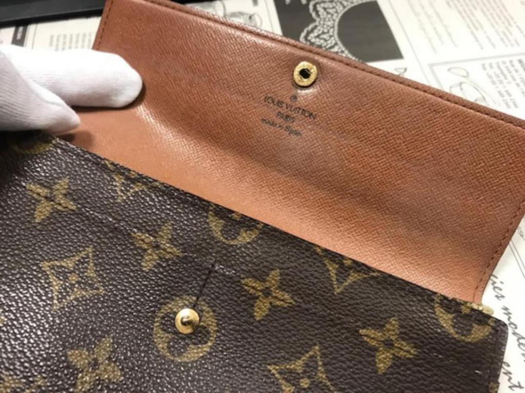 Black Louis Vuitton Porte Tresor Monogram Sarah Bifold Flap Wallet 234067 Brown Clutch