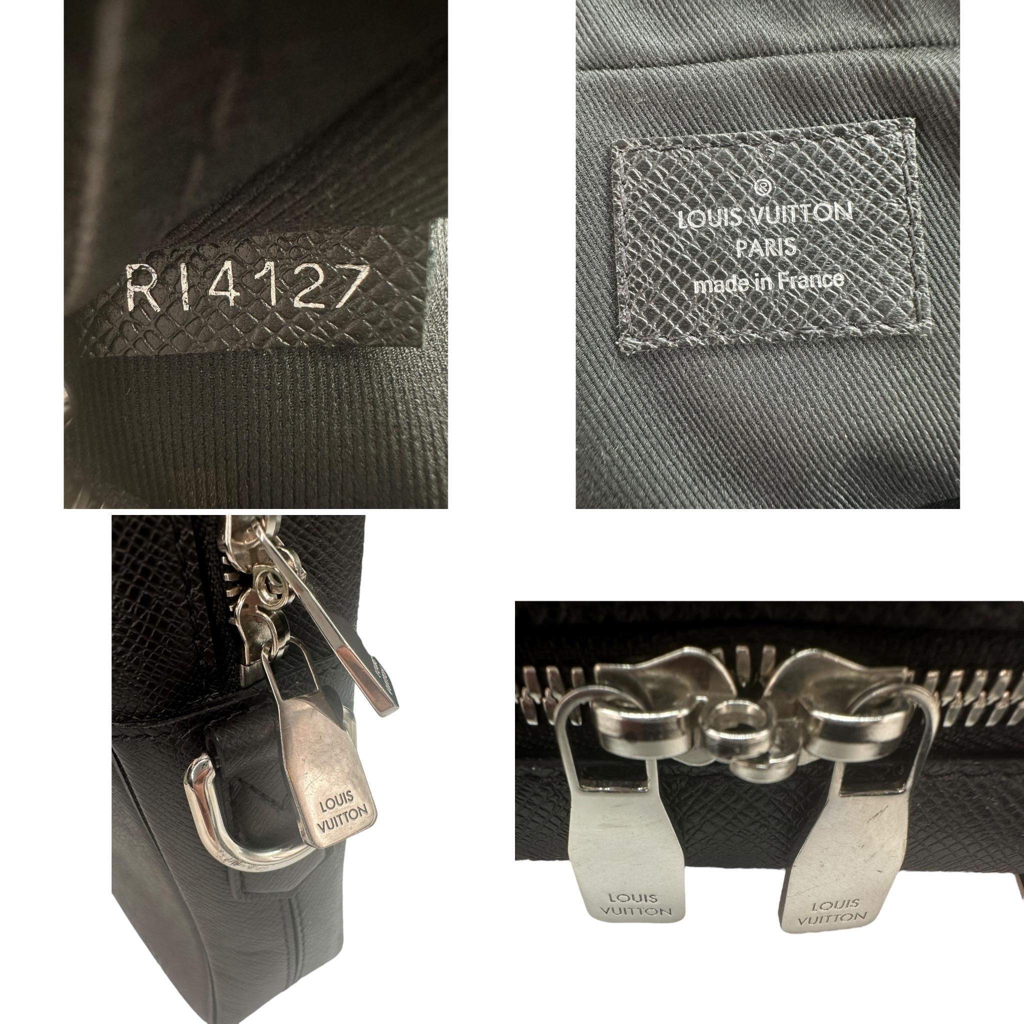 Louis Vuitton Porto Document Business Taiga Black Bag For Sale 3