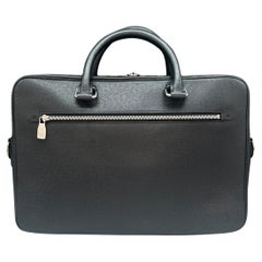 Used Louis Vuitton Porto Document Business Taiga Black Bag