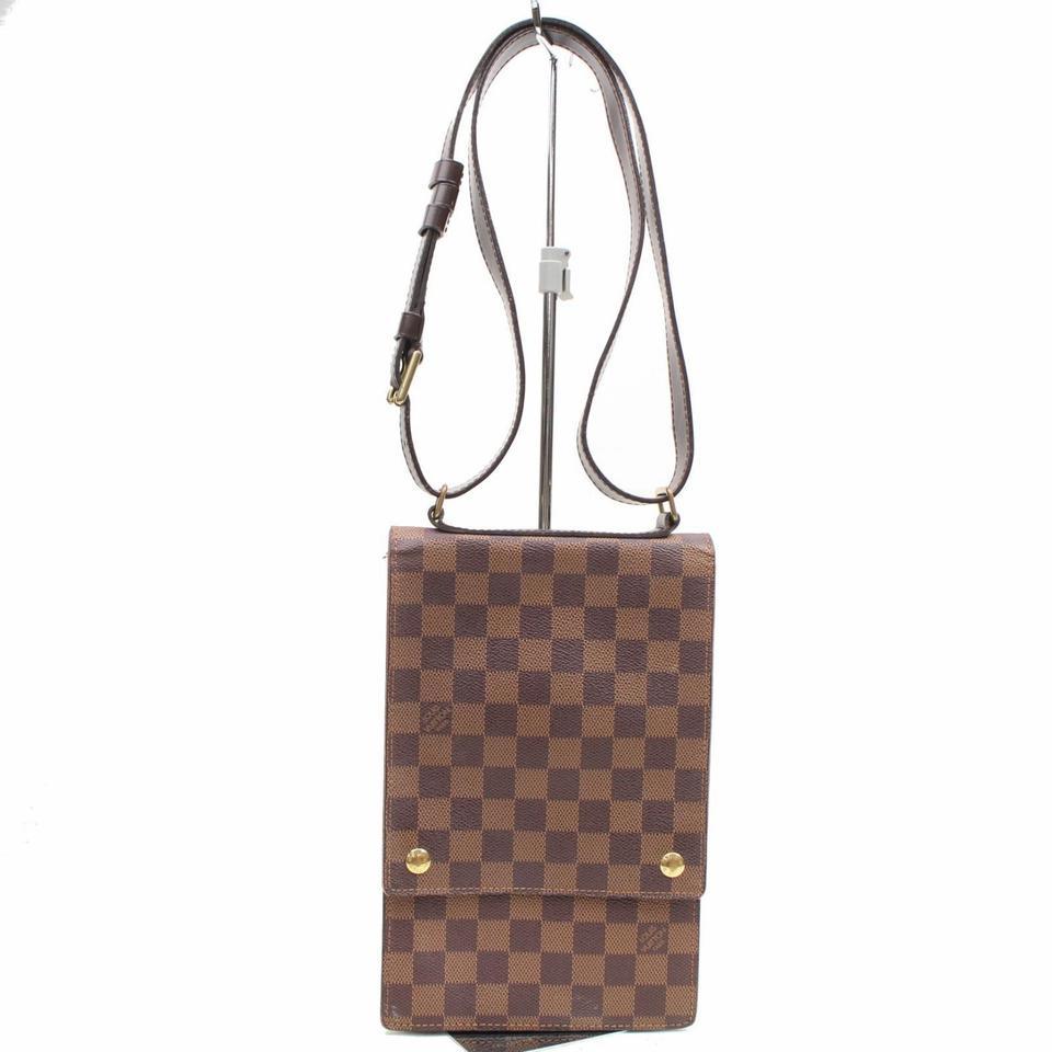 Louis Vuitton Portobello Damier Ebene 867998 Brown Coated Canvas Cross Body Bag For Sale 1