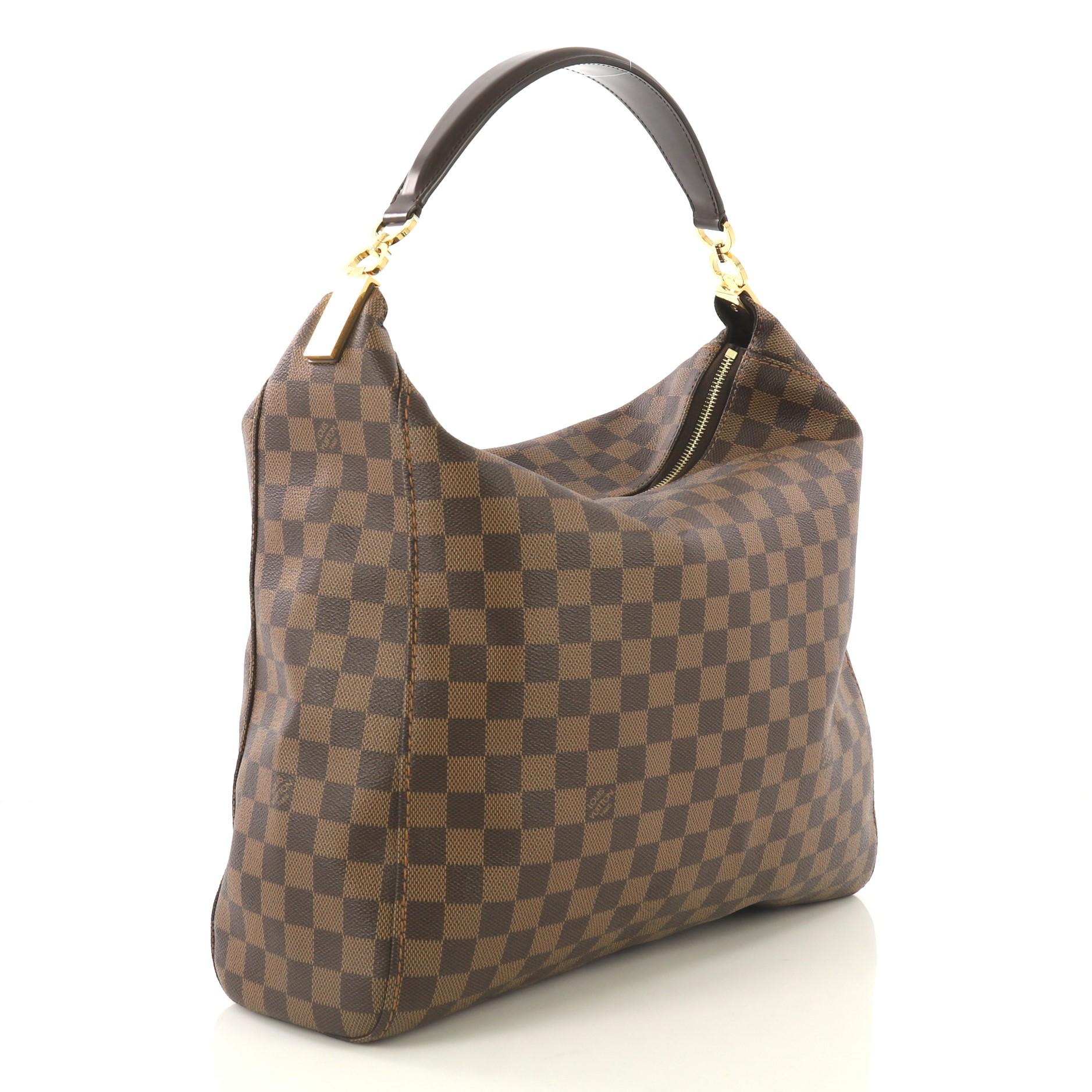 Brown Louis Vuitton Portobello Handbag Damier GM