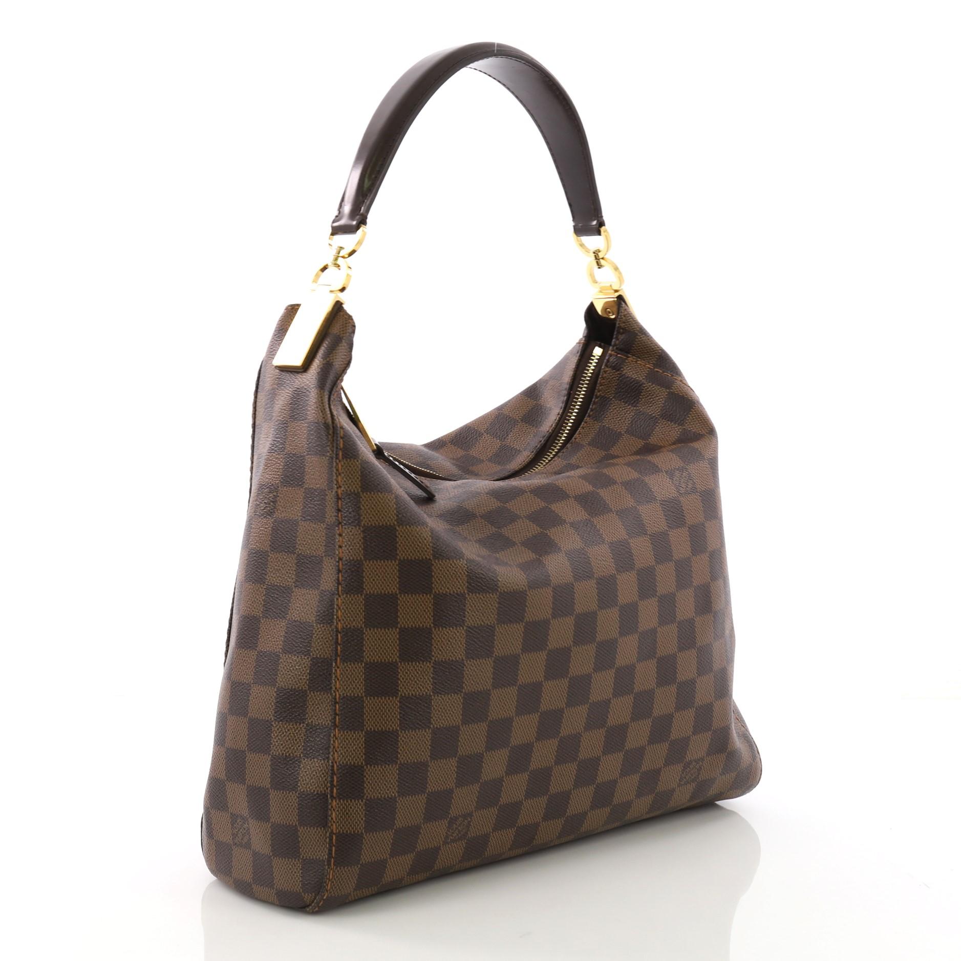 Black Louis Vuitton Portobello Handbag Damier PM