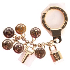 LOUIS VUITTON Portoclet Bastille Logo Bag Charm Gold