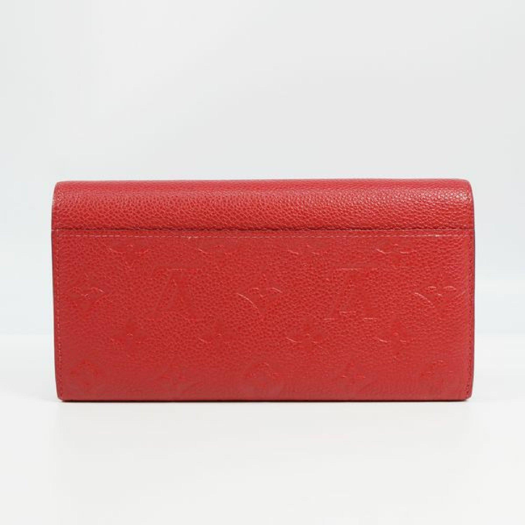 Red LOUIS VUITTON portofeuilles Sarah Womens long wallet M61181 cerise