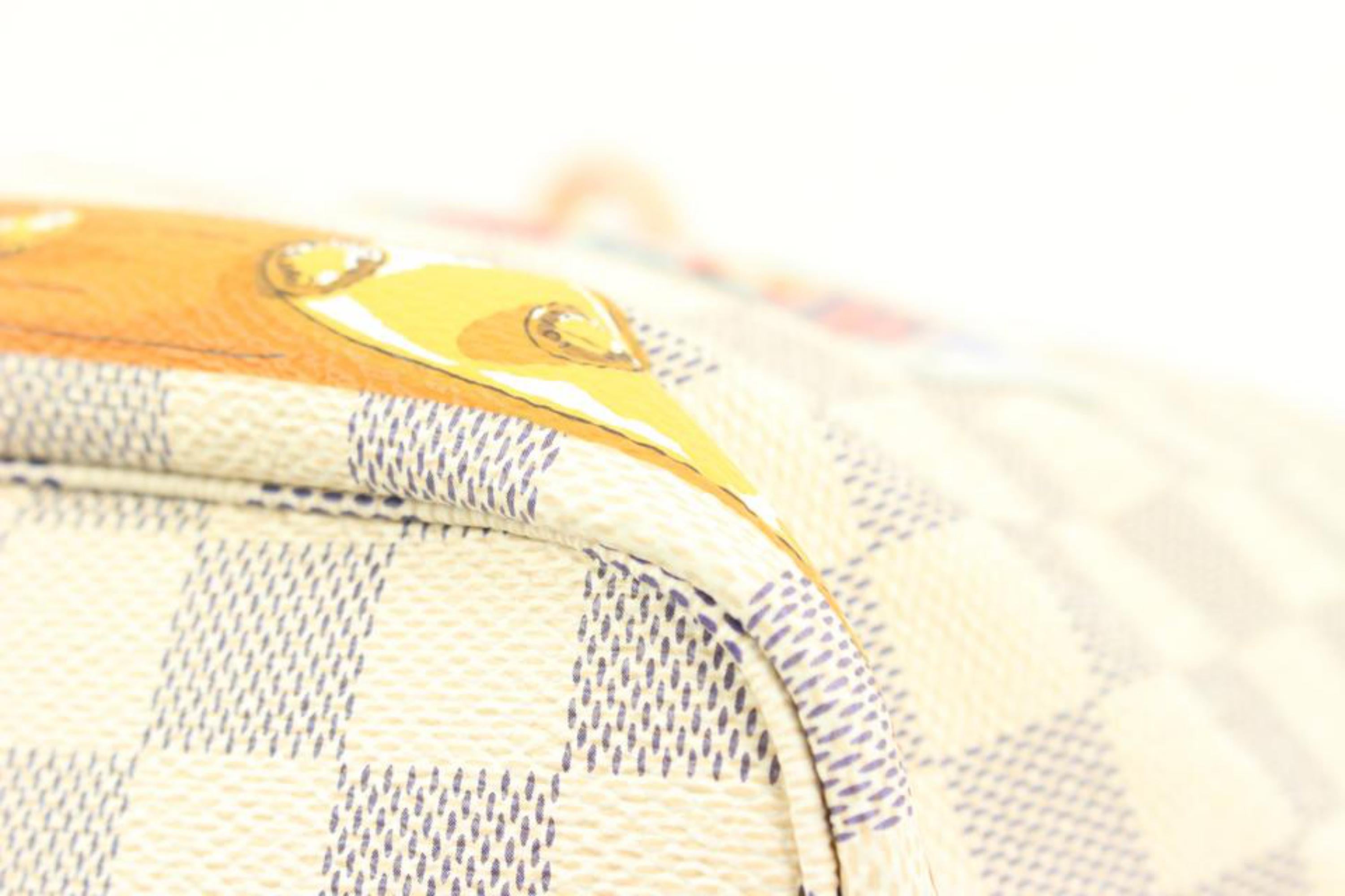 Louis Vuitton Portofino Pink Damier Azur Summer Trunks Neverfull MM Tote Bag  For Sale 2