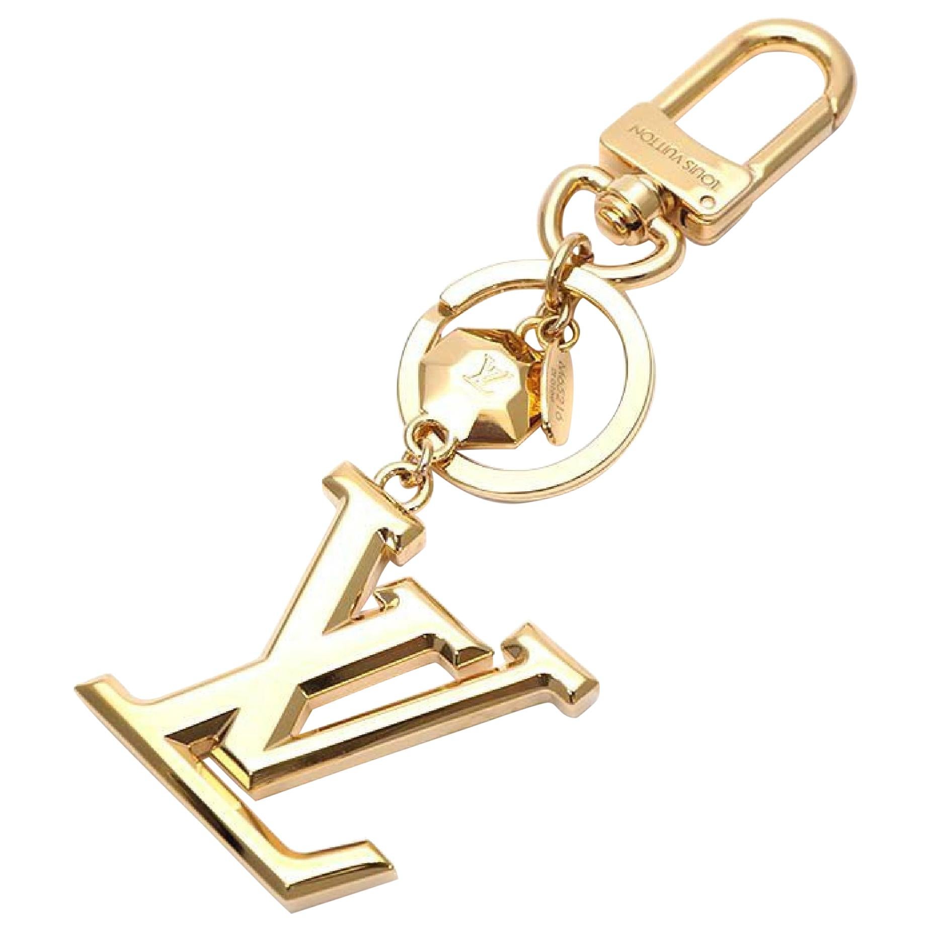 LOUIS VUITTON poruto Cle LV facet charm unisex key holder M65216 gold ...