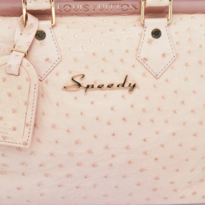 Definita una delle più grandi borse nella storia della moda di lusso, la Speedy di Louis Vuitton vale l'investimento. Questo modello è realizzato in struzzo con due manici e una cornice superiore che conduce a un interno in pelle di buone