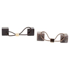 Louis Vuitton Praline Brown Resin Inclusion Hair Cubes Set of 2