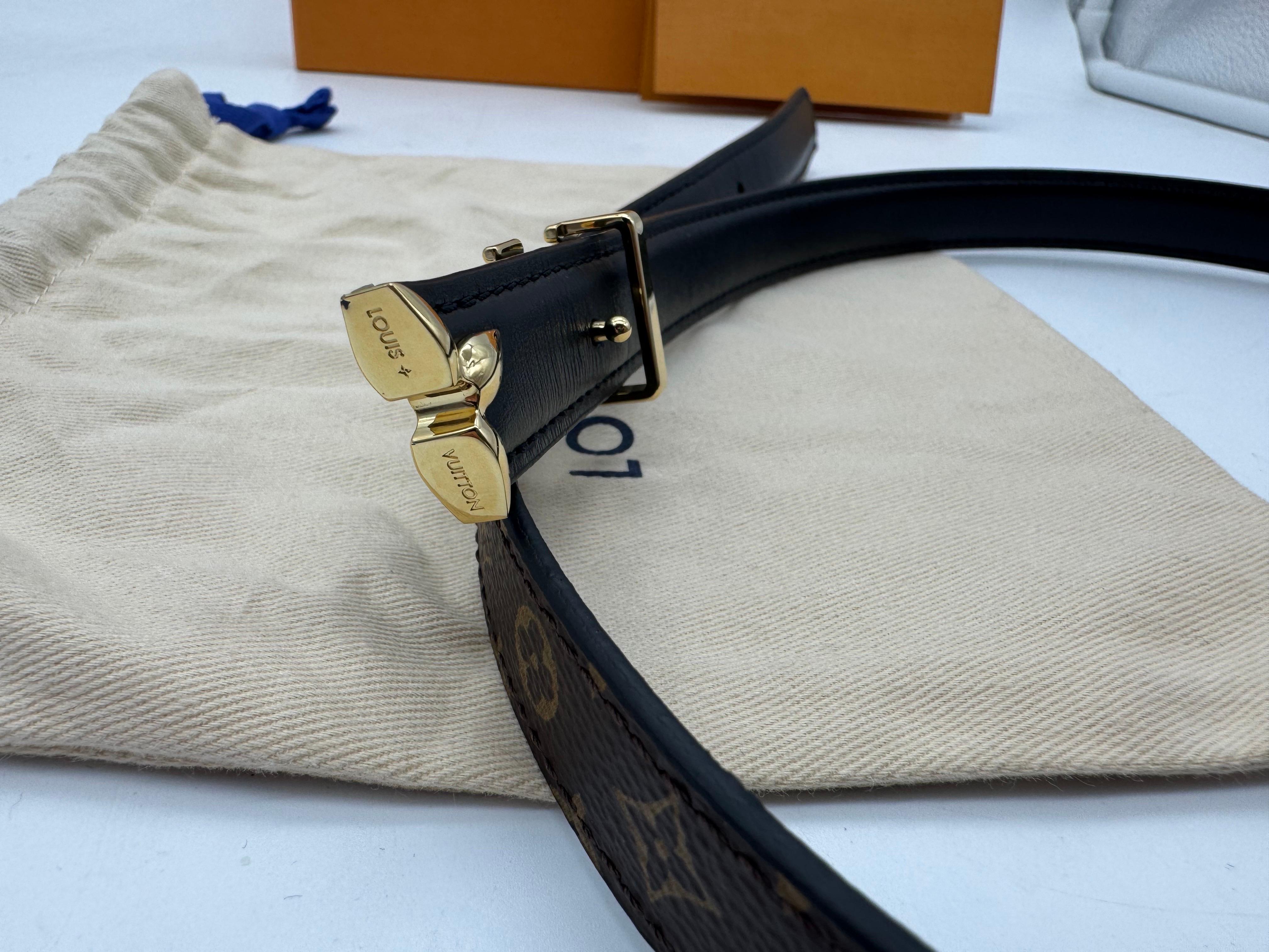 Louis Vuitton Pretty LV 20mm Wendegürtel Schwarz 80 cm im Angebot 1