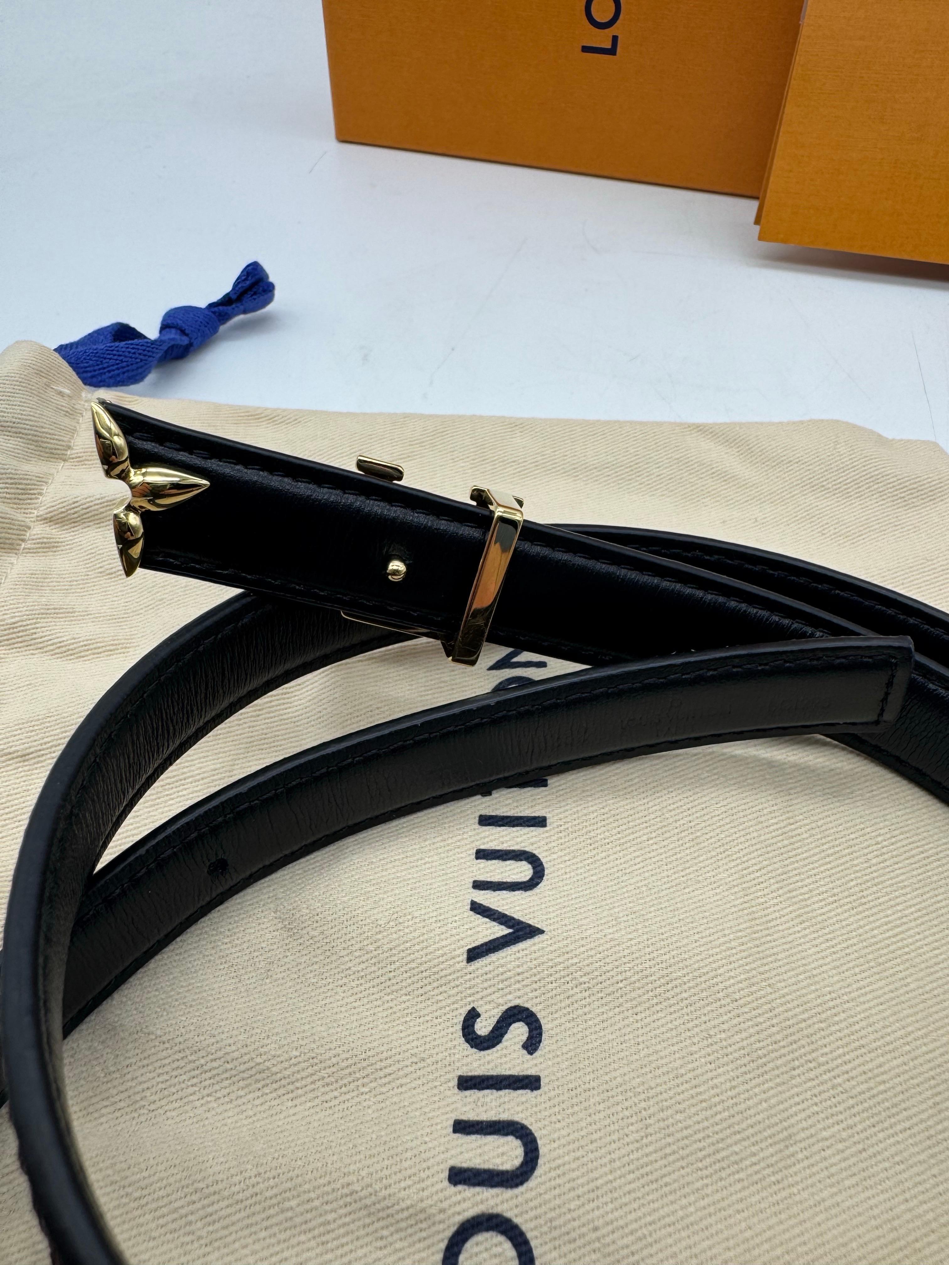 Louis Vuitton Pretty LV 20mm Wendegürtel Schwarz 80 cm im Angebot 4