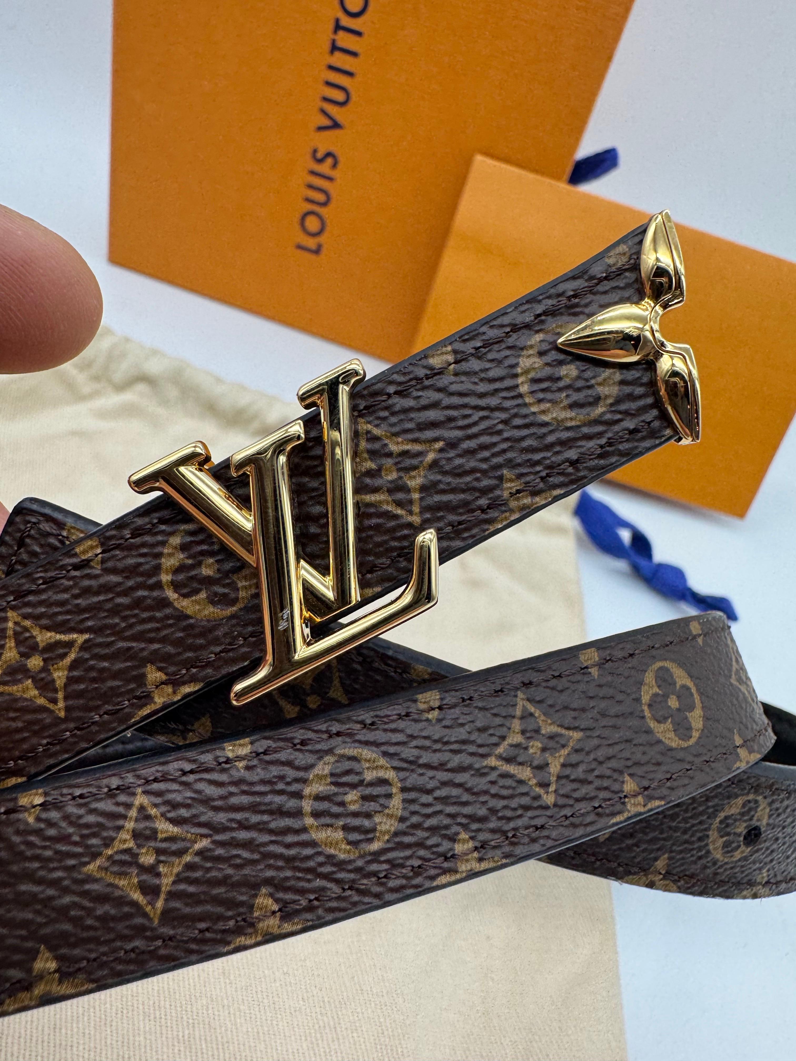 Louis Vuitton Pretty LV 20mm Wendegürtel Schwarz 80 cm im Angebot 5