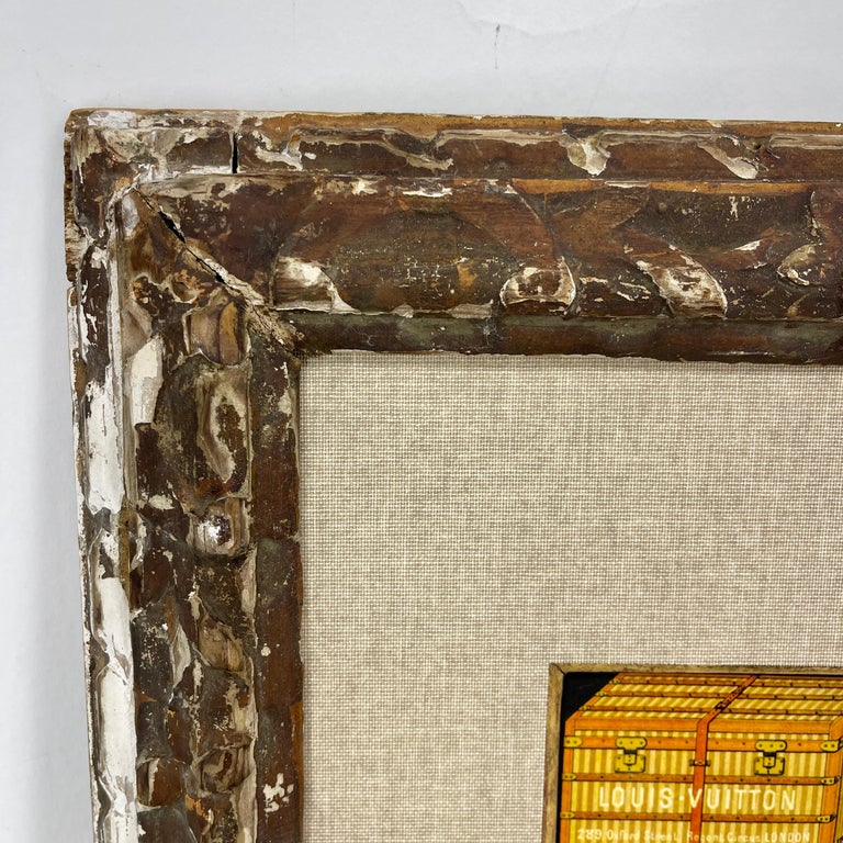 Louis Vuitton Art Print in Vintage Italian Rustic Wood Frame For Sale at  1stDibs